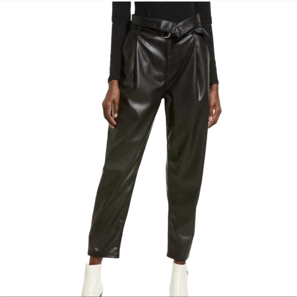 OPEN EDIT HIGH-WAISTED FAUX LEATHER PANTS - NWT